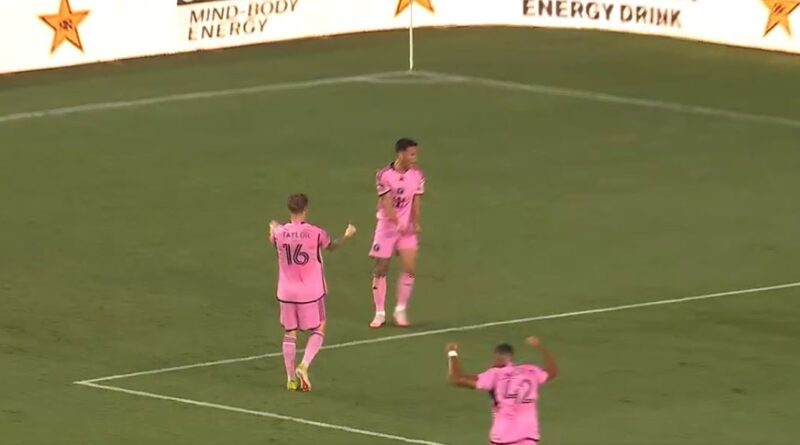 Matías Rojas celebrando su golazo para Inter Miami en la Leagues Cup