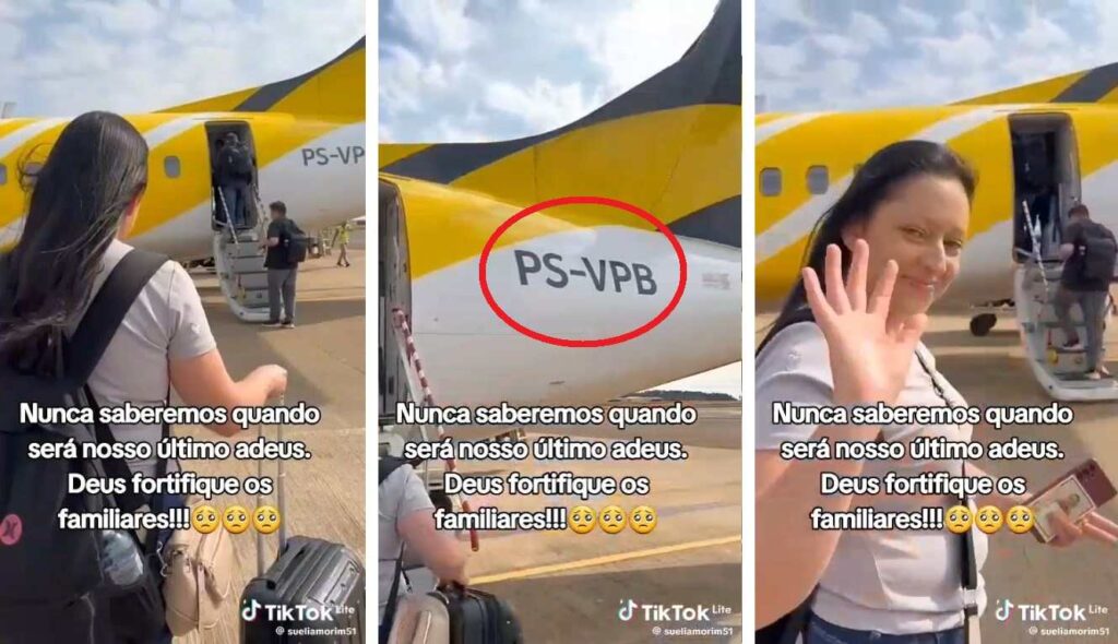 Despedida de una mujer antes del trágico accidente aéreo