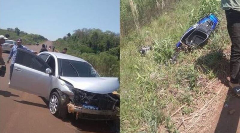 Escena del accidente en la Ruta PY07 donde Roque Manuel Benítez Caballero perdió la vida tras colisionar con un automóvil.